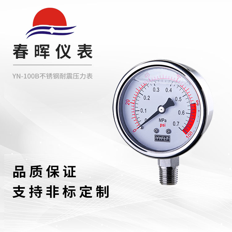 YN-100B不锈钢耐震压力表